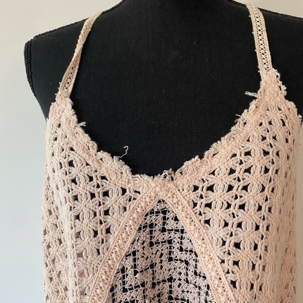 FREE PEOPLE crocheted cotton top